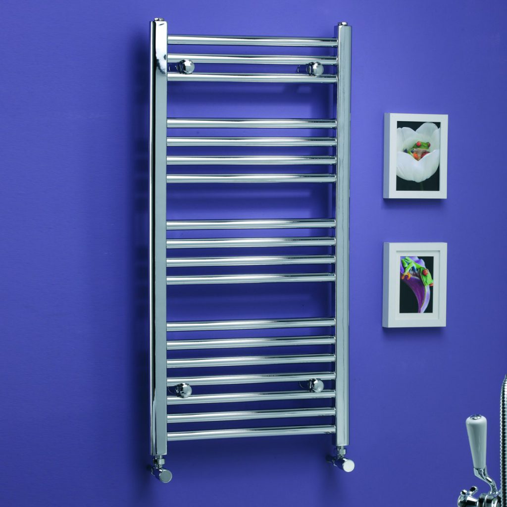 This is a photo of a Kartell chrome straight towel rail, to showcase the product. because we stock it.