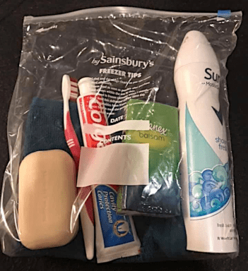 Photo of a toiletry care pack.